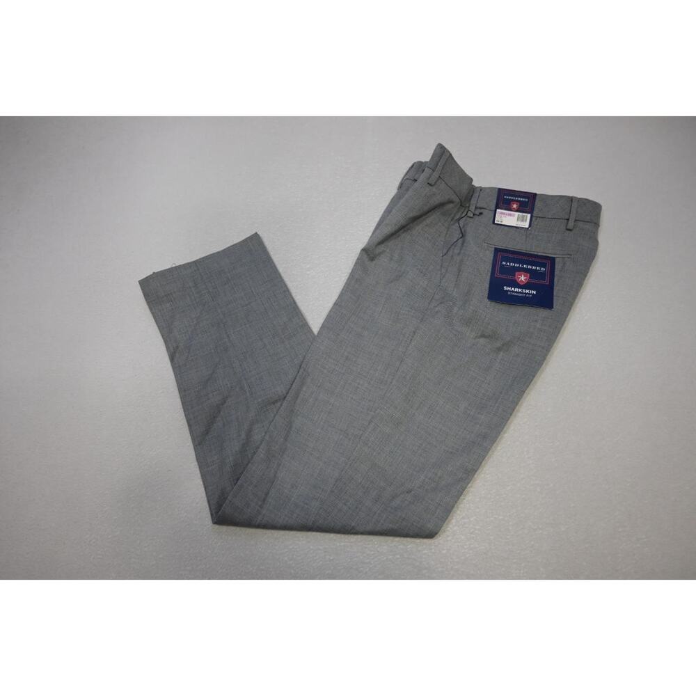 Saddlebred Performance Dress Pants Sharkskin Gray Mens Sz 32 x 32 NWT $68